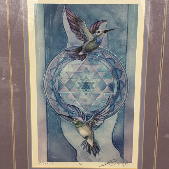 Jody Bergsma Eternity Hummingbird Print Framed & Signed Mandala Wall Art - Picture 4 of 15